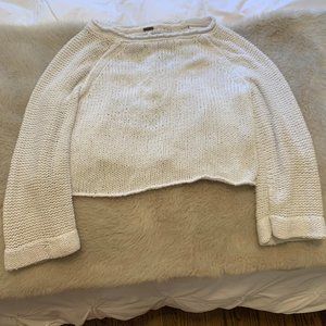 White Free People Crop Sweater
